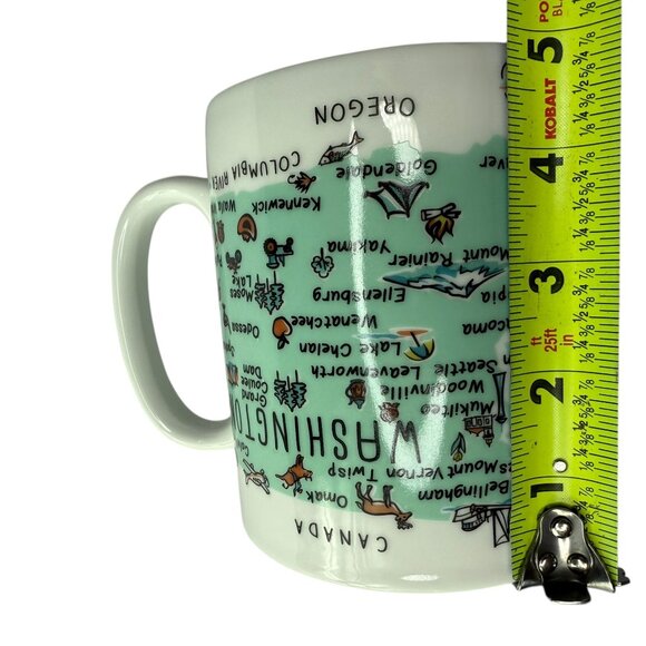 Large Oversized Ceramic Mug, White WASHINGTON State Cities Brand: 222 Fifth PTS - Picture 5 of 6